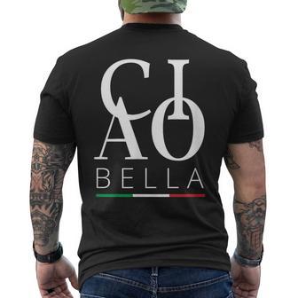 Graphique De L'italie Avec Le Drapeau Italien Ciao Bella T-shirt imprimé au dos - Cadeauxyz