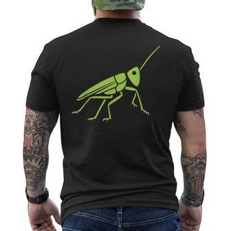 Grasshopper ミニマリストのバッタかわいい昆虫小さなバッタ メンズTシャツ バックプリント - Kawaiitshirt