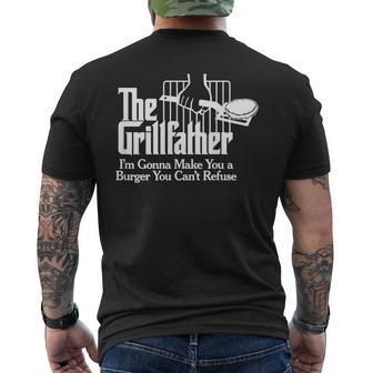 The Grillfather Bbq Grilling Hamburger Dicendo Citazione T-shirt da uomo con stampa posteriore - Novitaregali