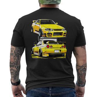 ブラック Gt R 32 Jdm スカイラインチューナー レーシングスタンス カードリフト メンズTシャツ バックプリント - Kawaiitshirt