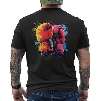 Guantes De Boxeo Pintados De Colores En Boxeo Artístico Camiseta Hombre Estampado Espalda - Regaloses