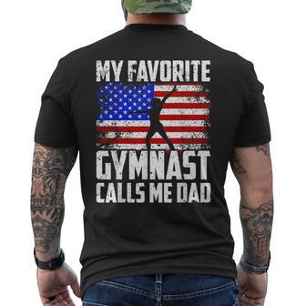 Gymnast Dad Gymnastics Daughter Fathers Day From Kid Men's T-shirt Back Print - Thegiftio UK