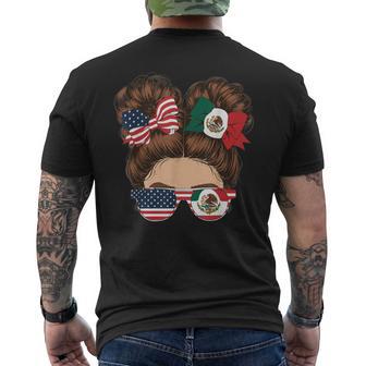 Half Mexican Half American Usa Flag Mexico America Men's T-shirt Back Print - Thegiftio UK