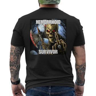 Hämorrhoiden Cringe Lustiges Kantiges Harteskelett Meme T-Shirt mit Rückendruck - Seseable