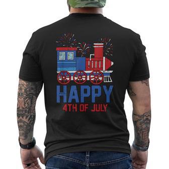 Happy 4Th Of July Vintage Caboose Toddler Boys Train Lover Men's T-shirt Back Print - Thegiftio UK