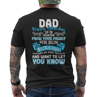 Happy Birthday To My Dad In Heaven Lost Father Memorial Men's T-shirt Back Print - Monsterry UK