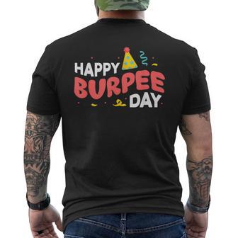 Happy Burpee Day Burpees Gym Workout Men's T-shirt Back Print - Thegiftio UK