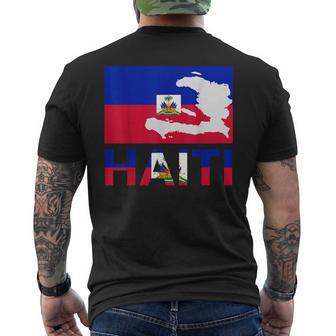 Happy Haitian Flag Day Cool Haiti Flag Map Haitian Pride Men's T-shirt Back Print | Seseable UK
