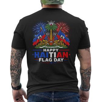 Happy Haitian Flag Day Patriotic Haiti Heritage Celebration Men's T-shirt Back Print | Mazezy