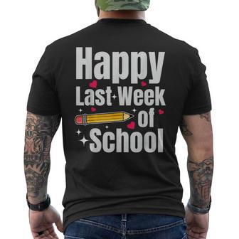 Happy Last Week Of School Teachers Students Graduation Men's T-shirt Back Print - Thegiftio UK