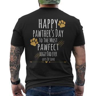 Happy Pawther's Day To The Most Pawfect Doggy Dad Ever Men's T-shirt Back Print - Thegiftio UK