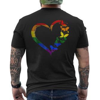 Heart Love Lgbt Gay Lesbian Pride Month Men's T-shirt Back Print - Thegiftio UK