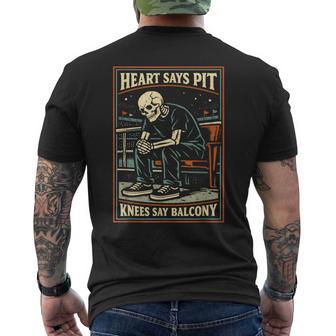 Heart Says Pit Knees Say Balcony Skeleton Men's T-shirt Back Print - Thegiftio UK