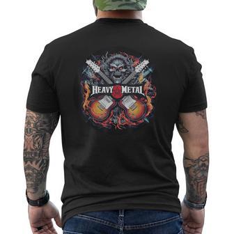 Heavy Metal Hard Rock Musica Rocker Teschio Chitarre T-shirt da uomo con stampa posteriore - Novitaregali