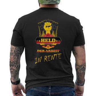 Held Der Arbeit In Rente Retrointage Ostalgie Ddr Fun T-Shirt mit Rückendruck - Seseable