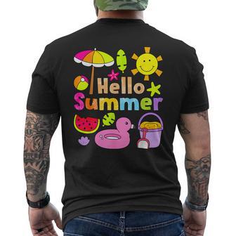 Hello Summer Happy Last Day School Summer Vacation Toddler Men's T-shirt Back Print - Thegiftio UK