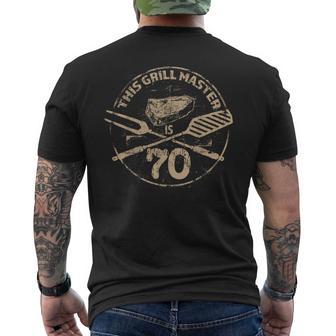 Herren Bbq Fleisch Grillen Enthusiastisch 70 Geburtstag T-Shirt mit Rückendruck - Seseable