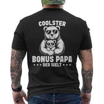 Herren Coolster Bonus Papa Der Welt -Tiefpapa T-Shirt mit Rückendruck - Seseable