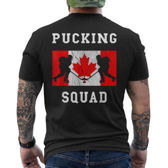 Hockeyobre Hielo Puckingquad Bandera Canadá Deporte De Invierno Tripulación Camiseta Hombre Estampado Espalda - Regaloses