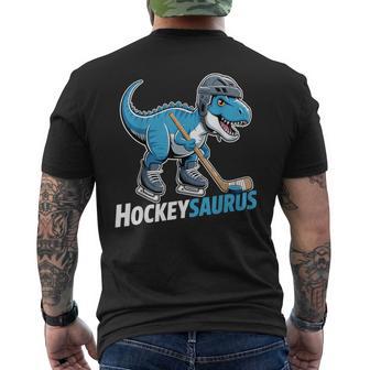 Hockeysaurus Ice Hockey Player Dinosaur T-Rex Dino Men's T-shirt Back Print - Thegiftio UK