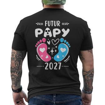Homme Annonce Grossesse Grand Parents Cadeau Futur Papy 2027 T-shirt imprimé au dos - Cadeauxyz