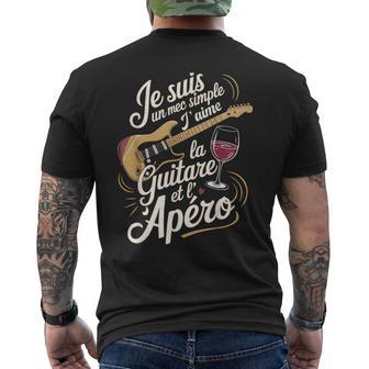 Homme Musicien Guitariste Cadeau Humour Guitare Apéro T-shirt imprimé au dos - Cadeauxyz