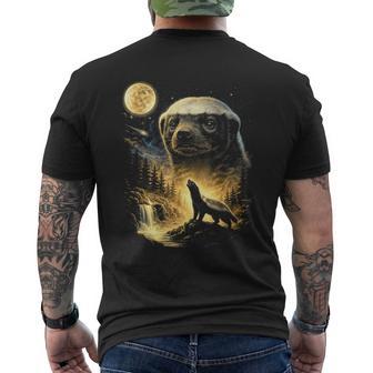 Honey Badger Howling To The Moon Meme 90S Honey Badger Men's T-shirt Back Print - Thegiftio UK