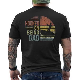 Hooked On Being Dad Fishing Dad Father's Day Men's T-shirt Back Print - Monsterry UK