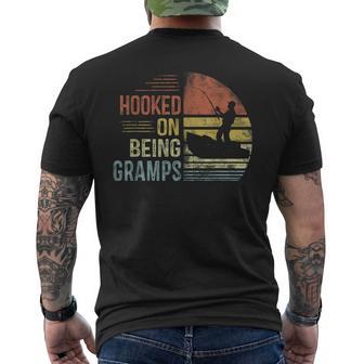 Hooked On Being Gramps Fishing Gramps Father's Day Men's T-shirt Back Print - Monsterry UK