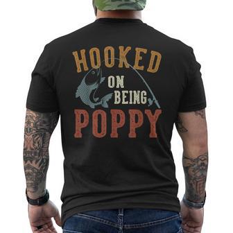 Hooked On Being Poppy Father's Day Fishing Poppy Men's T-shirt Back Print - Thegiftio UK