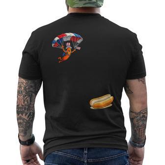 Hotdog Freedom Dive Hot Dog Jumping Into Bun Sausage Bbq Men's T-shirt Back Print - Thegiftio UK