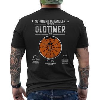 Hu Plakettechonend Behandeln Oldtimer Ist 51 Geburtstag T-Shirt mit Rückendruck - Seseable