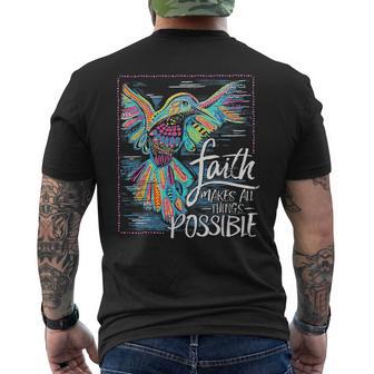 Hummingbird Faith Makes All Things Possible Men's T-shirt Back Print - Thegiftio UK