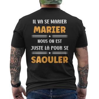Humour Drôle Rigolo Equipe Du Marié Evg Ilae Marier T-shirt imprimé au dos - Cadeauxyz
