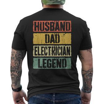 Husband Dad Electrician Legend Fathers Day Men's T-shirt Back Print - Thegiftio UK