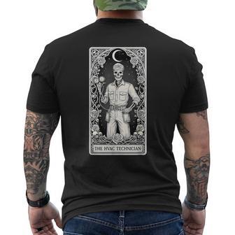 The Hvac Technician Skeleton Tarot Card Men's T-shirt Back Print - Thegiftio UK