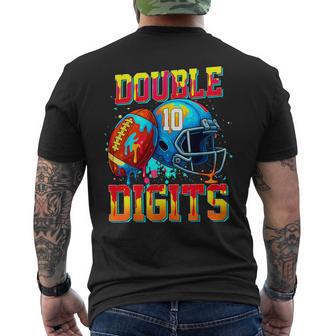 Ice Cream Drip Football Double Digits 10Th Birthday Boy Men's T-shirt Back Print - Thegiftio UK