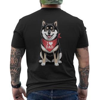 Ich Liebe Papahiba Inu Lover HundVatertag T-Shirt mit Rückendruck - Seseable