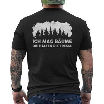 Ich Mag Bäume Die Halten Die Fresse Ich Hasse Menschen T-Shirt mit Rückendruck - Seseable
