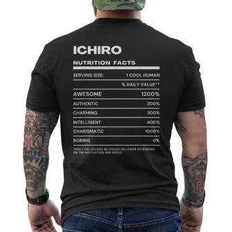 Ichiro 栄養成分表示 メンズTシャツ バックプリント - Kawaiitshirt