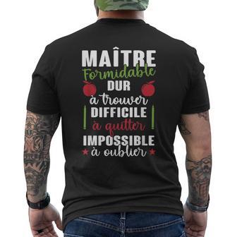 Idée Cadeau Original Maitre D'école Fin D'année Remerciement T-shirt imprimé au dos - Cadeauxyz