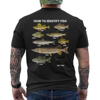 How To Identify Fish Fisherman Joke Fishing Angler Men's T-shirt Back Print - Thegiftio UK