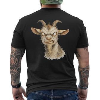 Ilustración De Personaje De Dibujos Animados De Cabra Enojada Camiseta Hombre Estampado Espalda - Regaloses