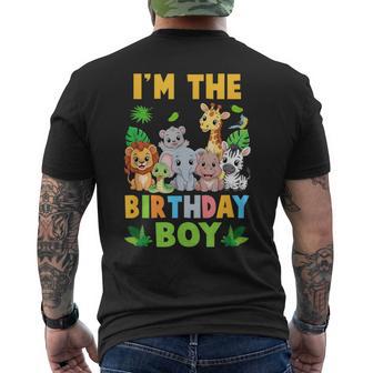 I'm The Birthday Boy Kids Safari Jungle Animal Men's T-shirt Back Print - Thegiftio