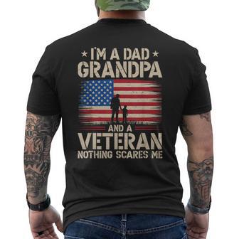 I'm A Dad Grandpa And Veteran Fathers Day Military Army Dad Men's T-shirt Back Print - Monsterry