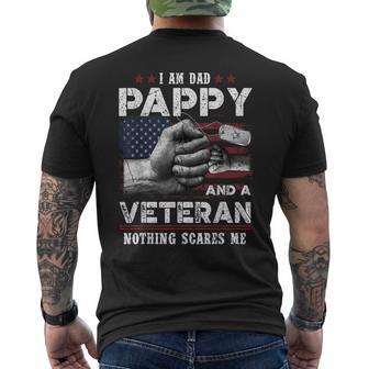 I'm A Dad Pappy Veteran Nothing Scares Me Fathers Day Men's T-shirt Back Print - Thegiftio UK