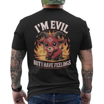 I’M Evil But I Have Feelings Cute Demon Goat Men's T-shirt Back Print - Thegiftio UK