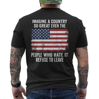 Imagine A Country So Great On Back Men's T-shirt Back Print - Monsterry