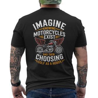 Imagine Motorcycles Exist Chopper Club バイカー バイク メンズTシャツ バックプリント - Kawaiitshirt