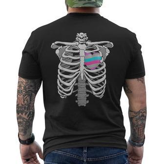 Intersex 心臓骨 誇り 両性的なプライドへのギフト メンズTシャツ バックプリント - Kawaiitshirt